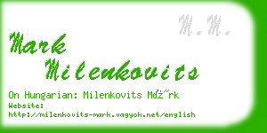 mark milenkovits business card